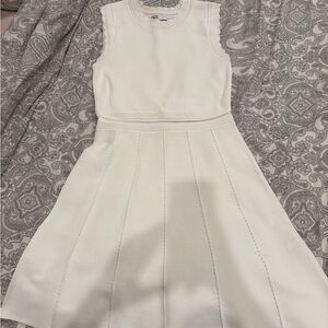 Zara White Sleeveless A-line Dress for Wedding Guest